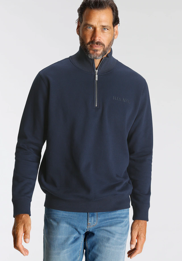 H.I.S Sweatshirt , unifarben,  aus dehnbarer Sweatware,  mit Logostickerei