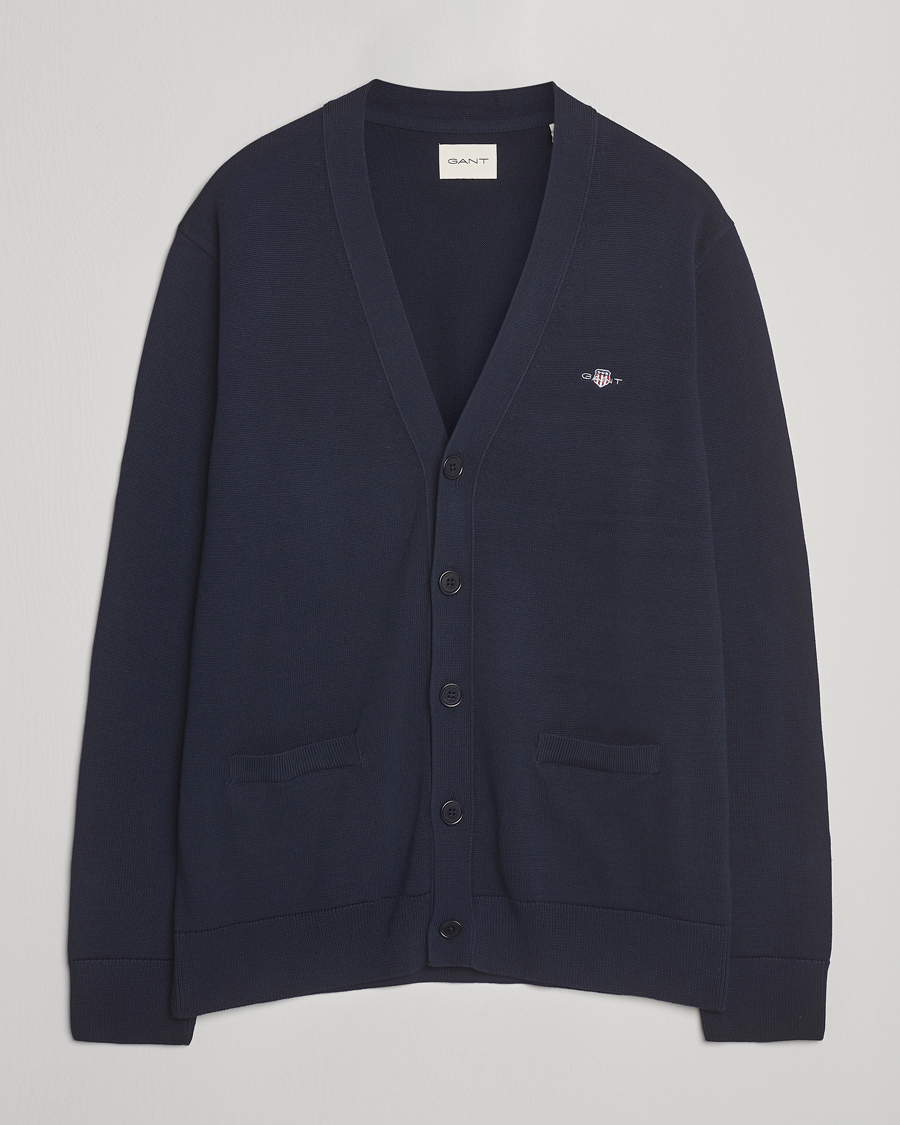 GANT Casual Cotton Cardigan Evening Blue