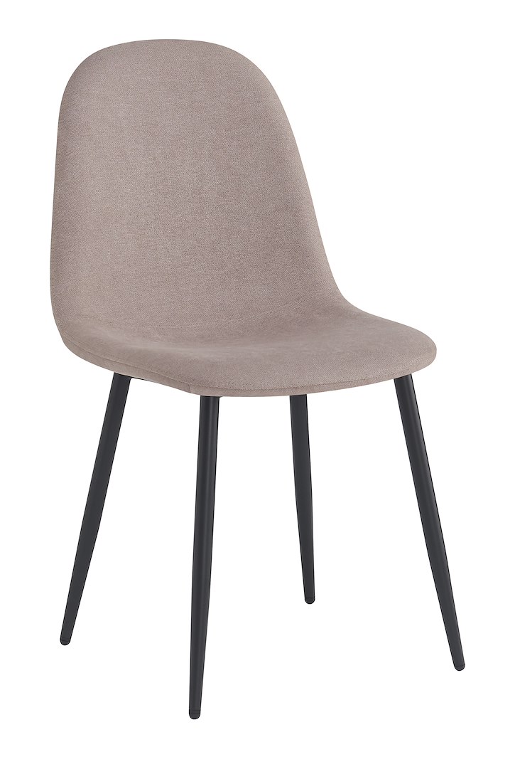 Venus spisestol Tekstil Lino 39 dark beige med sortlakkert metall