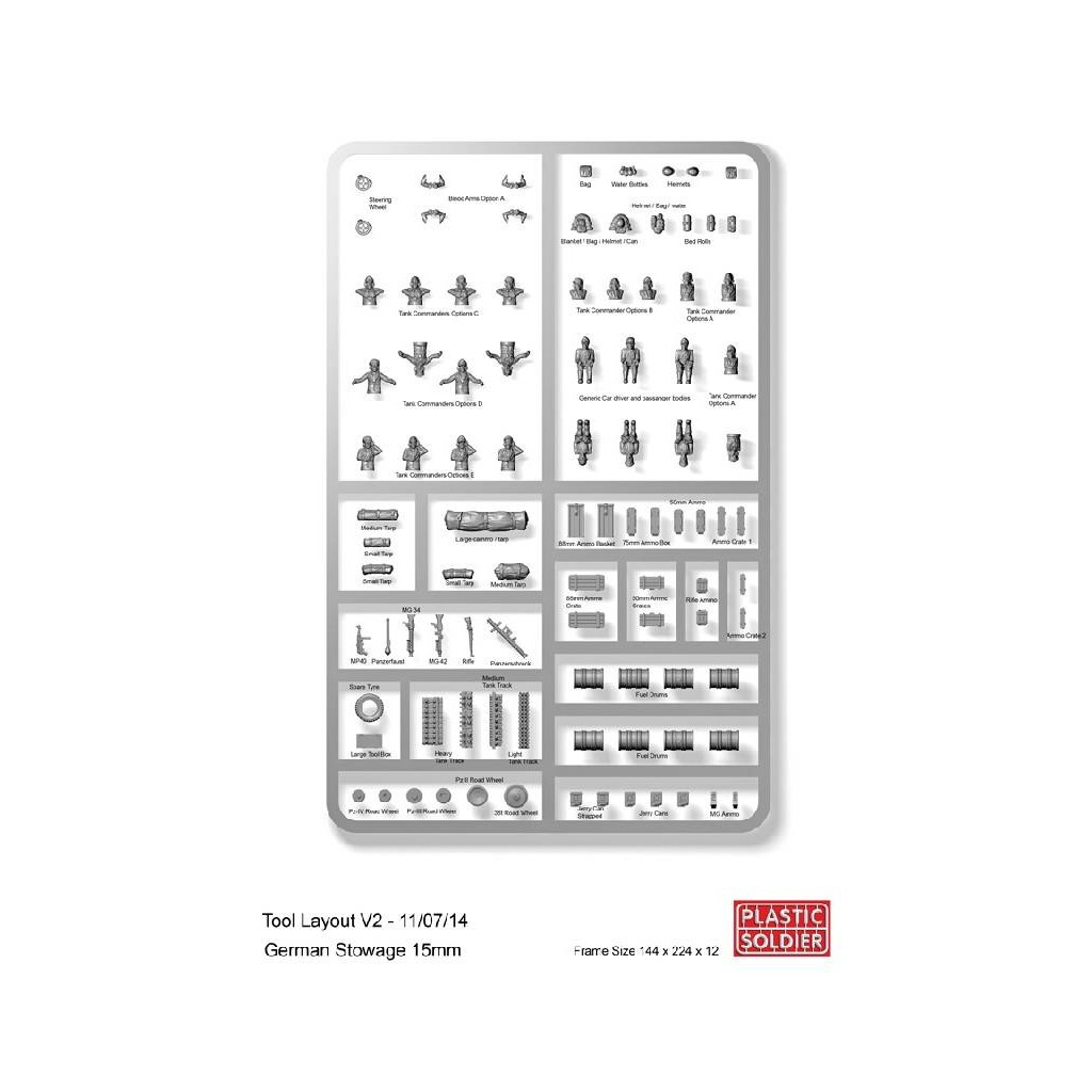 15mm German stowage and tank commanders