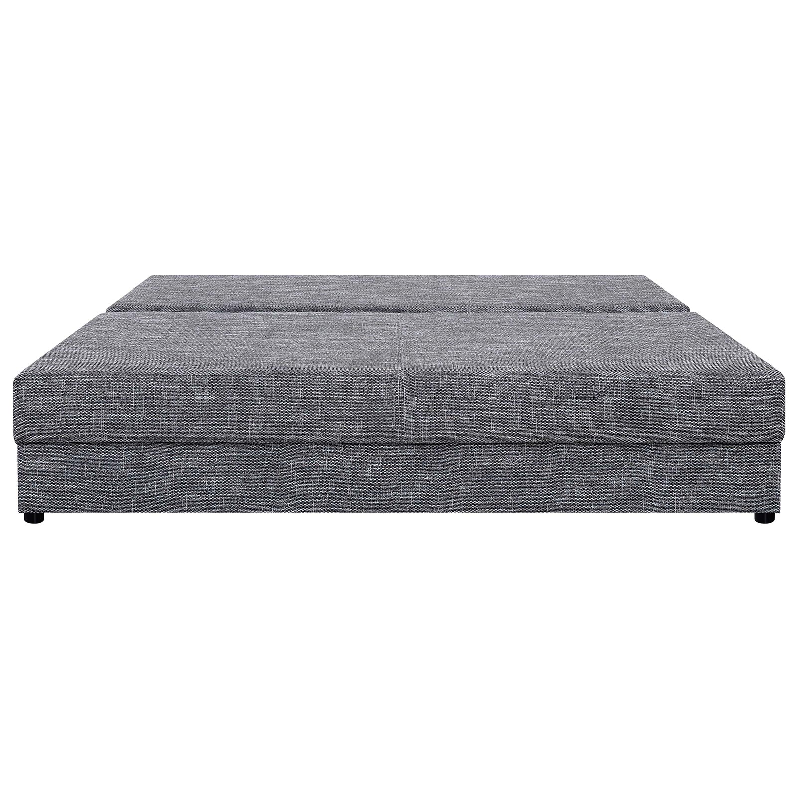 Schlafsofa - grau meliert - Webstoff - Staukasten