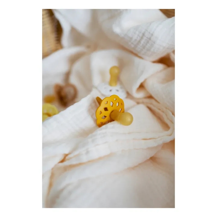 Bibs Tétines en caoutchouc naturel Bohème - Set de 2 | Jaune