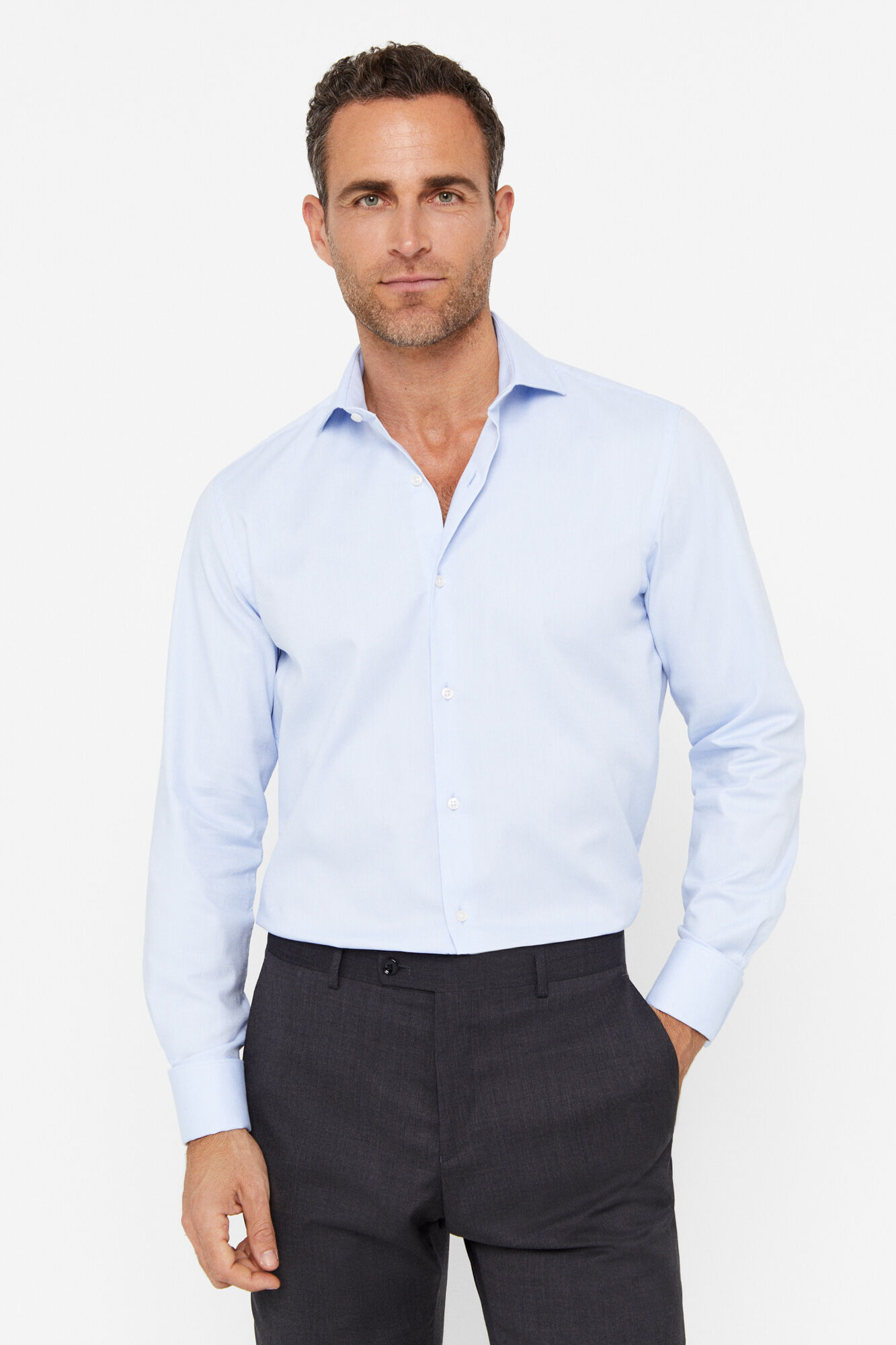 Camisa clássica gemelos - Azul