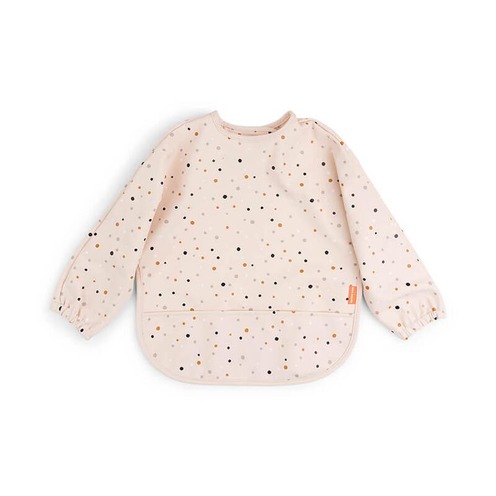 Bavoir manches avec poche 6-18 mois Happy dots Rose - DONE BY DEER