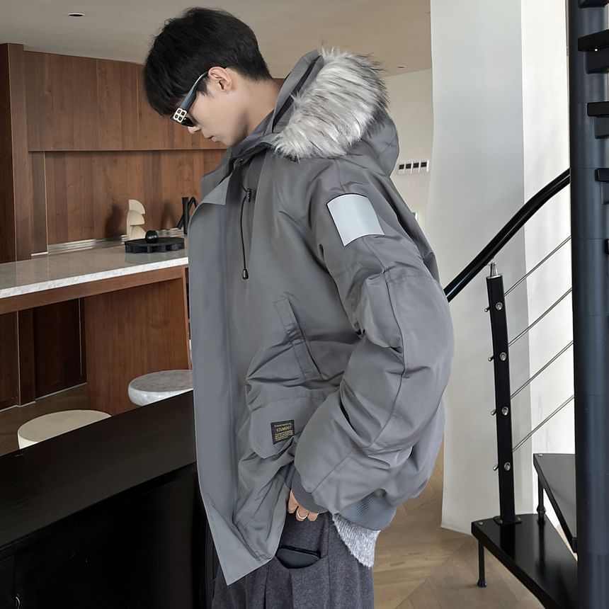 Drawouf - Parka met capuchon en rits van imitatiebont