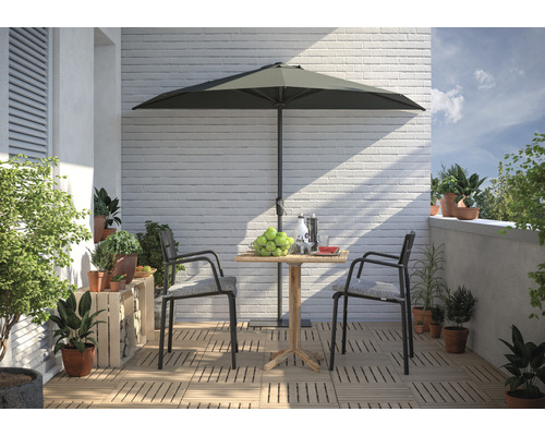 Soluna balkonparasol, Bordeaux Ø 270 cm, halfrond, donkergrijs