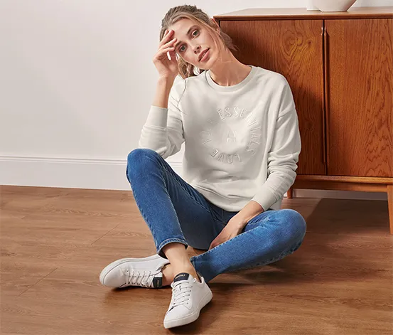 Sweatshirt, cremefarben