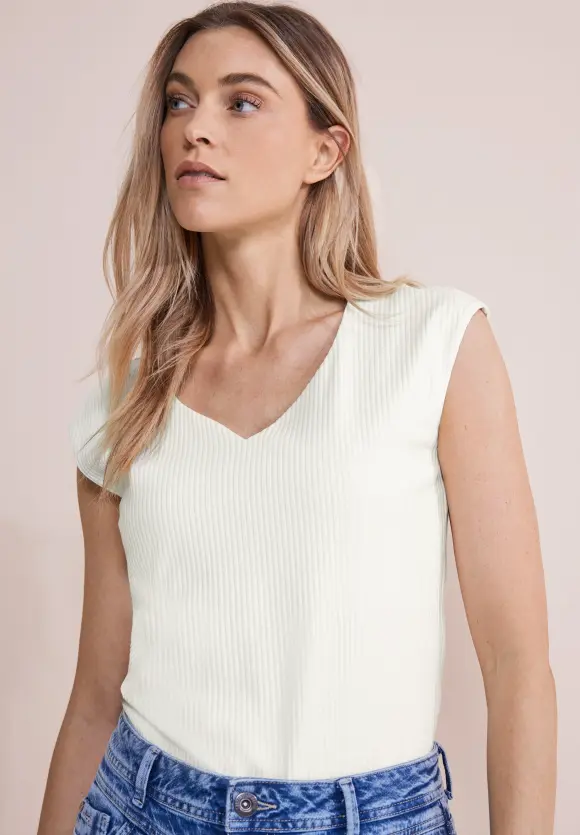 Shirt mit Herz Ausschnitt - off white