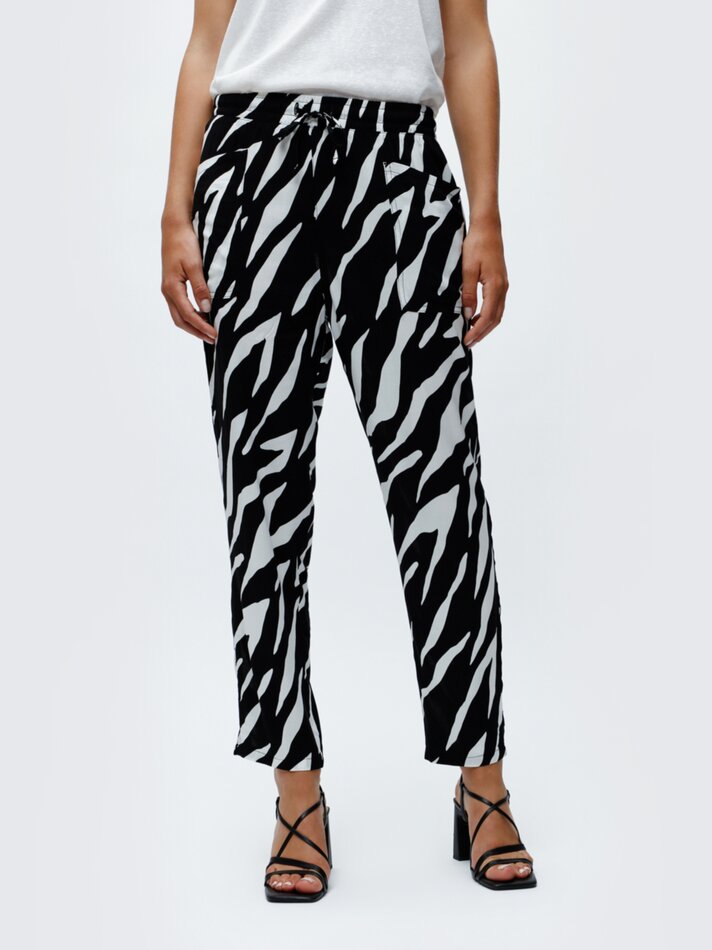 Calças fluidas estampadas - Estampa de zebra