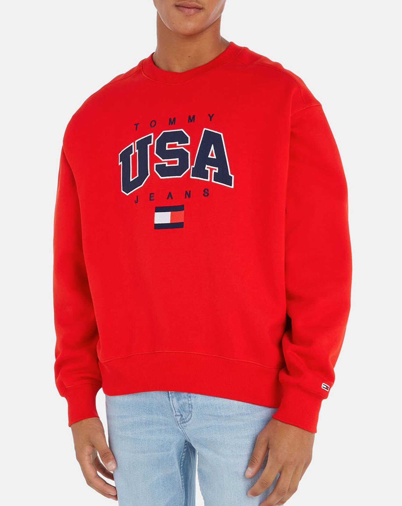 Tommy Jeans Sweat Boxy Modern Sport USA rouge