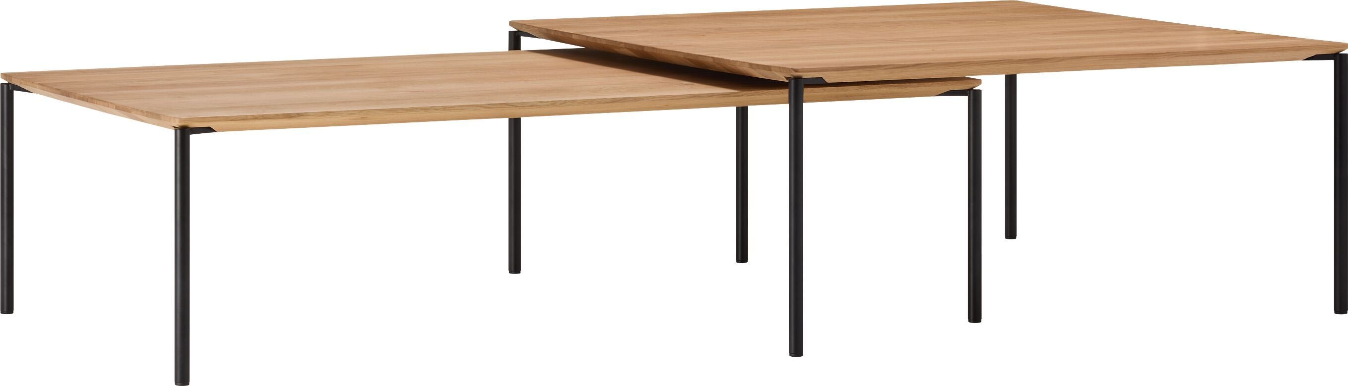 BAO Salontisch - Eiche massiv / schwarz / B: 120.0 cm x T: 70.0 cm x H: 35.0 cm