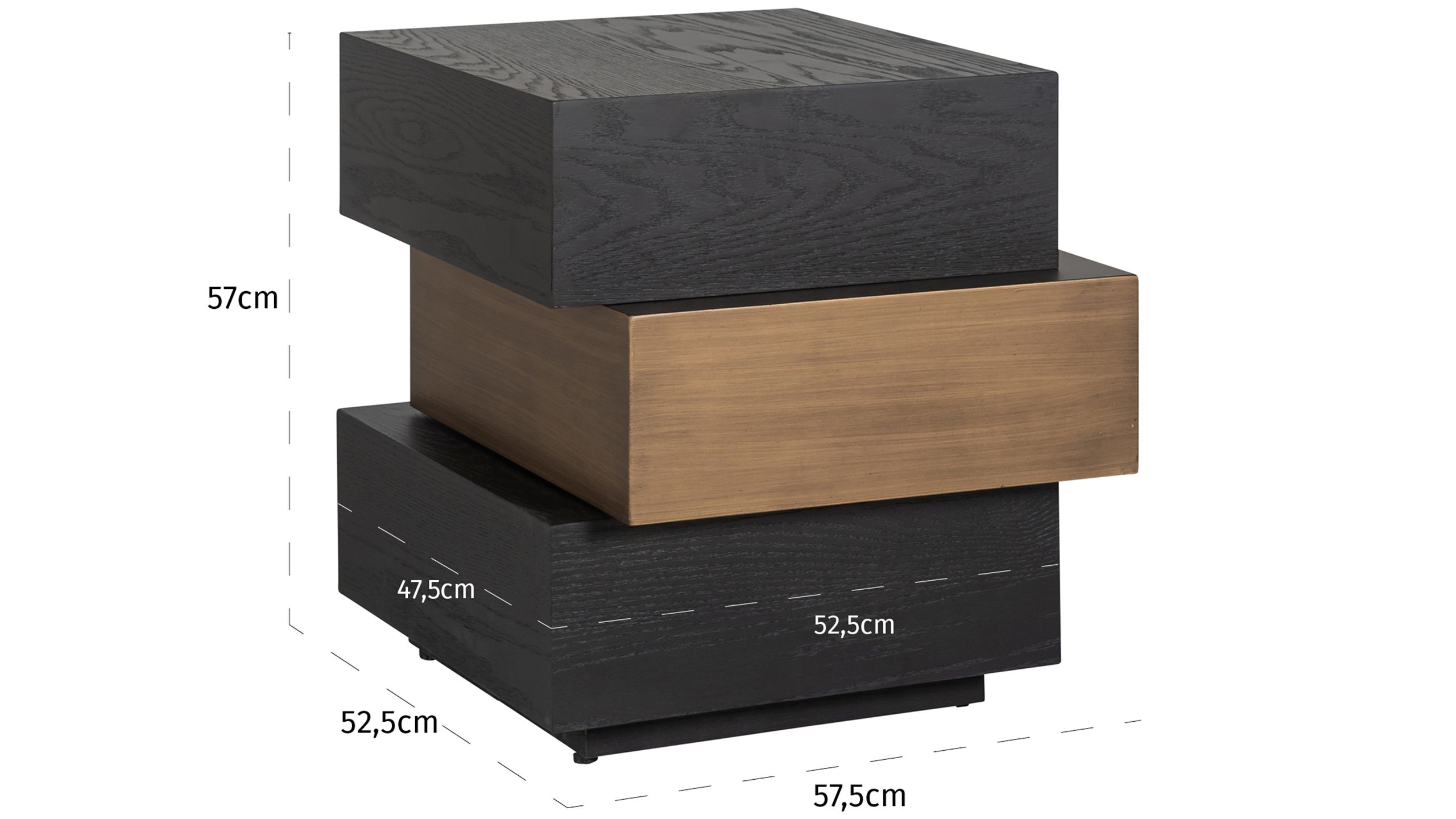 Bijzettafel 211171 Cambon B57.5 x D52.2 x H57 cm