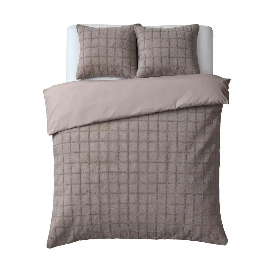 Dekbedovertrek 200x220 – Furry Check Design & Zacht Warm Fleece
