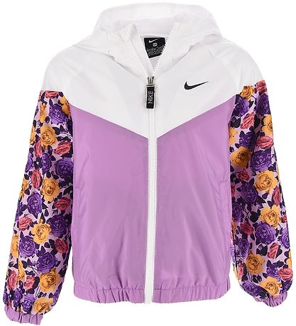 Nike Jacke - Floral Windrunner - Weiß/Lila