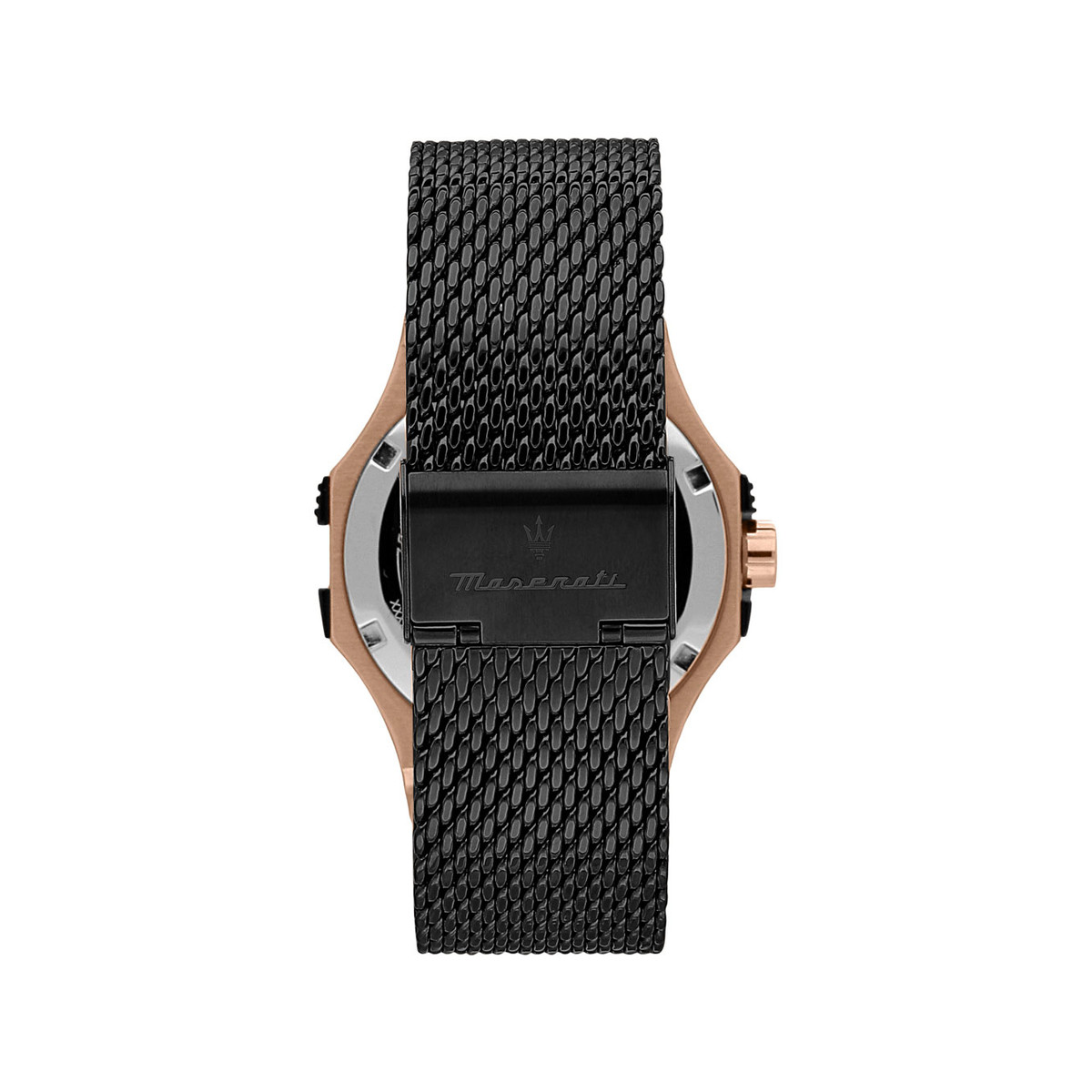 Montre MASERATI homme acier doré jaune bracelet acier  noir