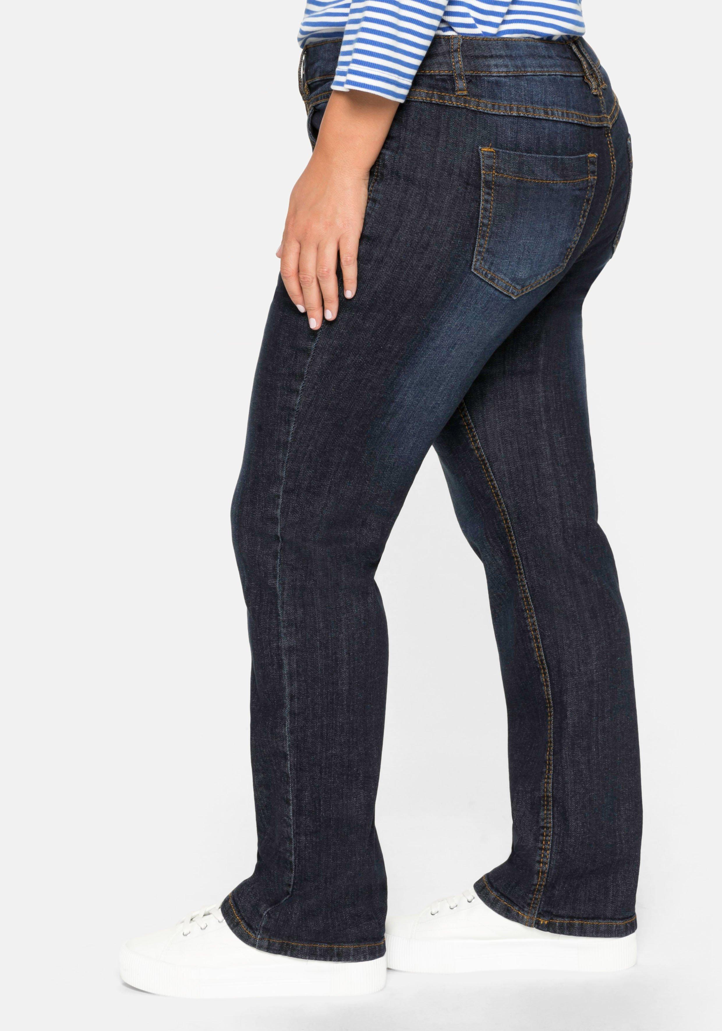 Gerade Jeans mit Used-Effekten