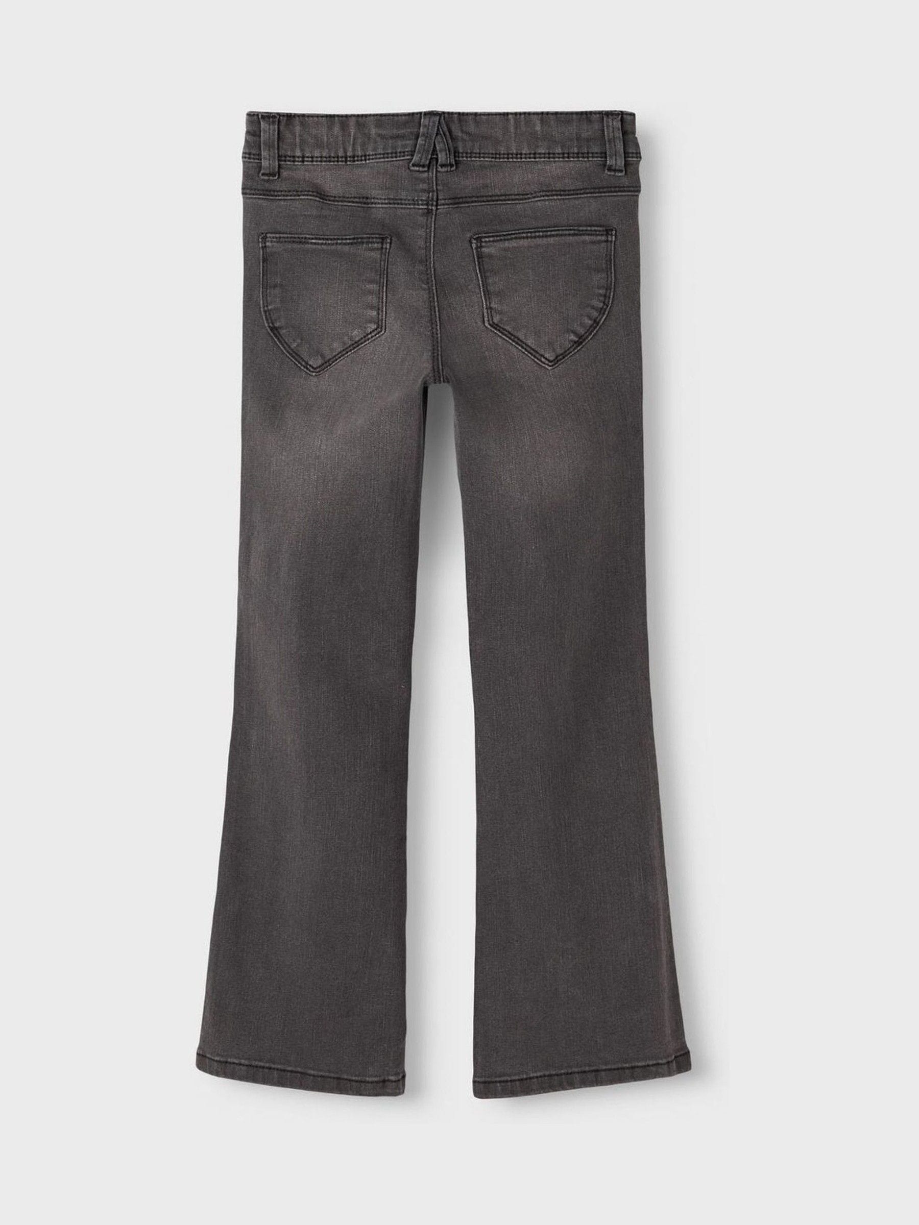 Grijs - Name It flare jeans met verstelbare taille voor meisjes