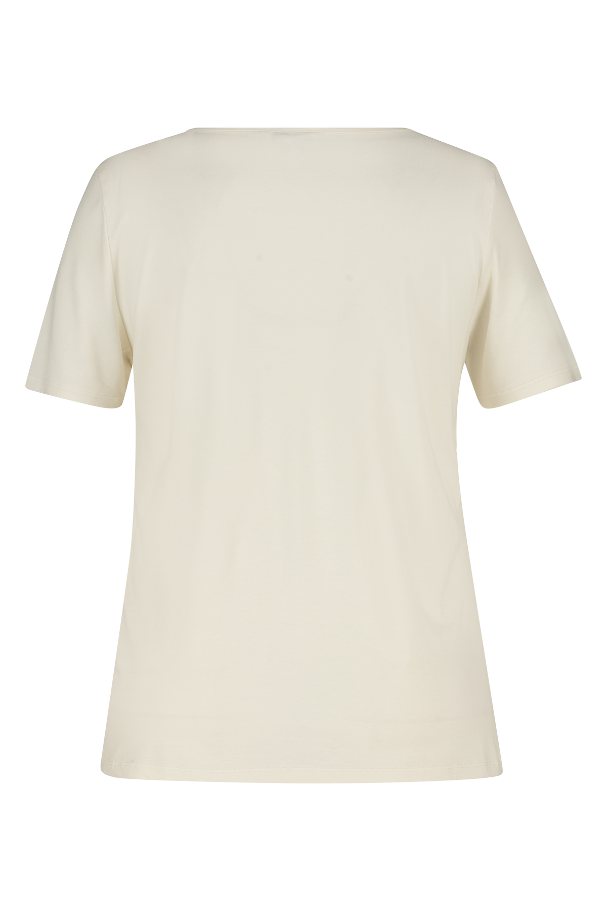 T-shirt met V-hals Cream