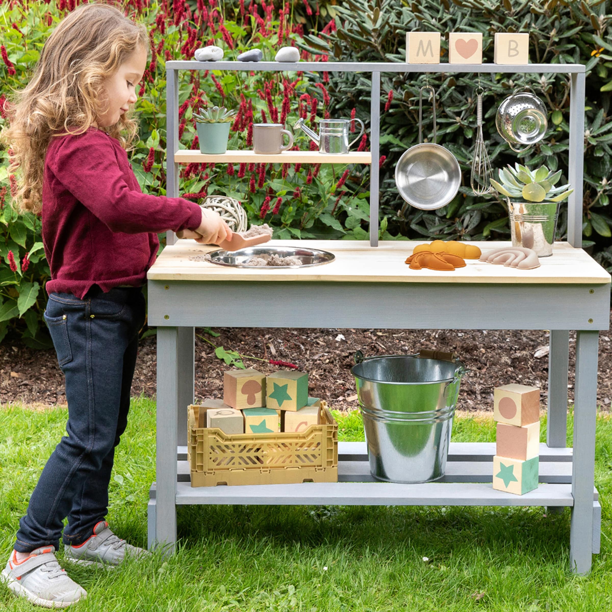MUDDY BUDDY® Matschküche Mud Starter wolkengrau-natur