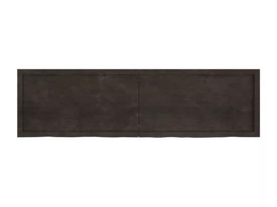 Comptoir de salle de bain marron foncé bois massif traité