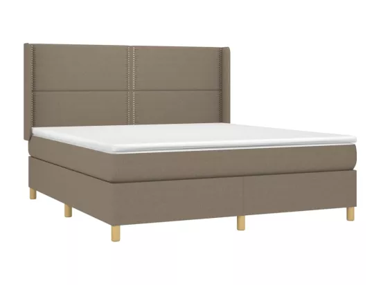 Sommier tapissier avec matelas et LED Taupe 180x200 cm Tissu