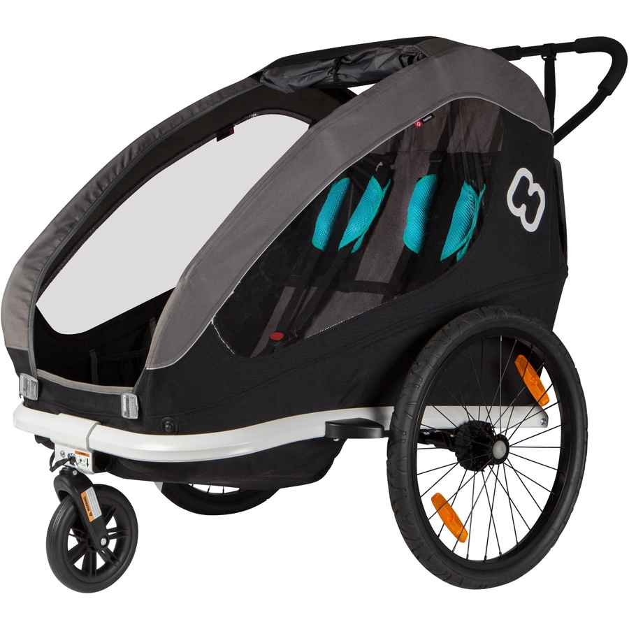 hamax Kinderfahrradanhänger Traveller inklusive Deichsel und Buggyrad BlackGreyBlue