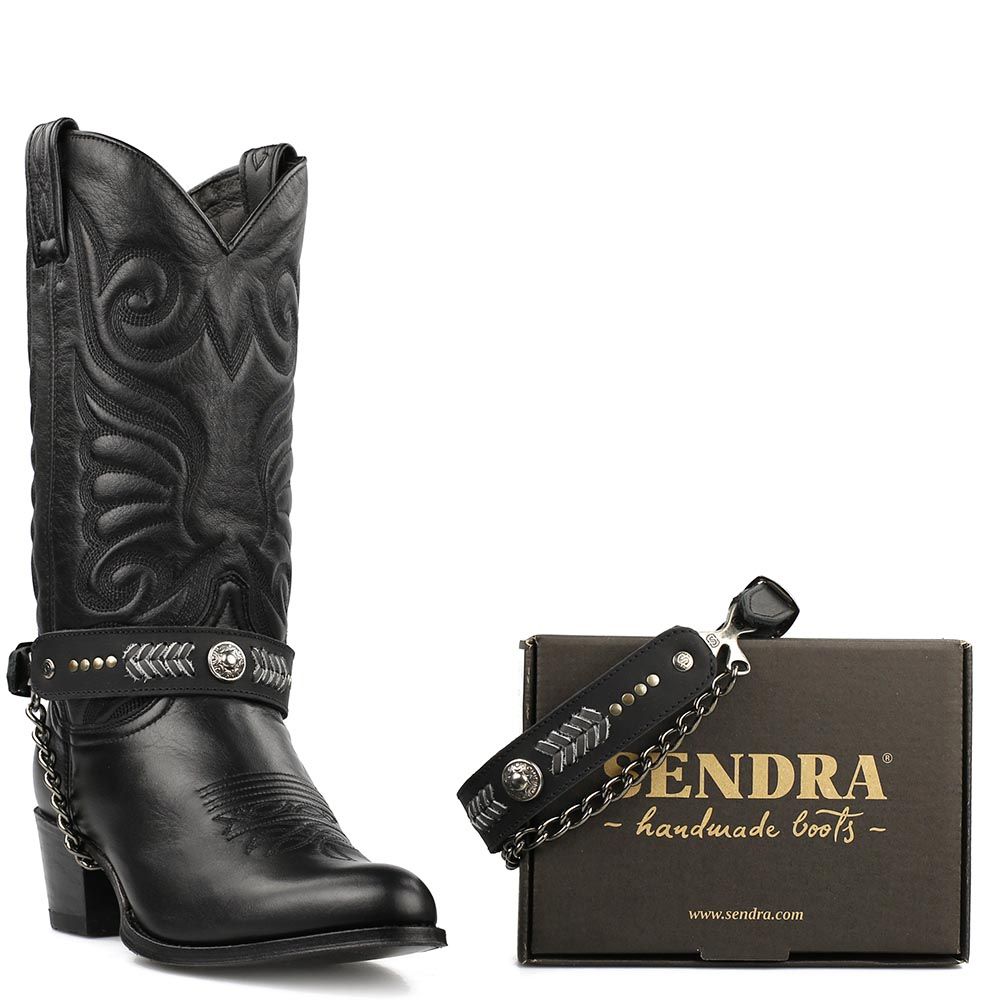 Sendra boot belts Arnes 599 Black - Zwart met Antraciet