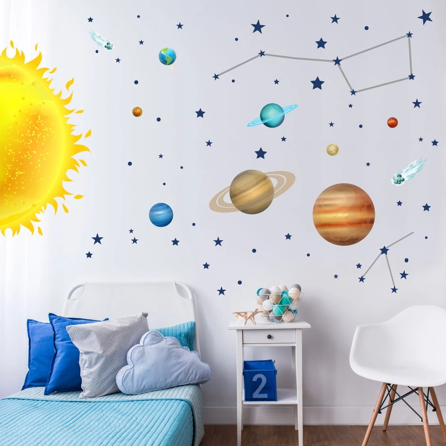 Nikima Wandtattoo 133 Sonnensystem Planeten bunt