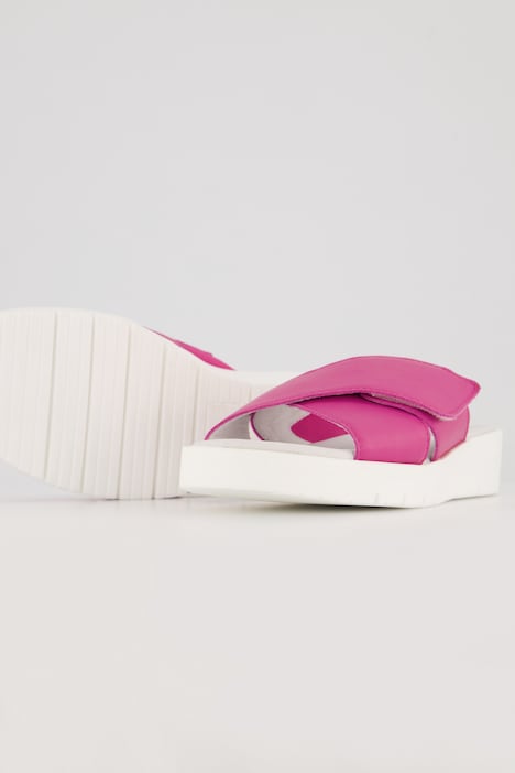 Vitaform Leder-Pantoletten, Klettriegel, Weite H