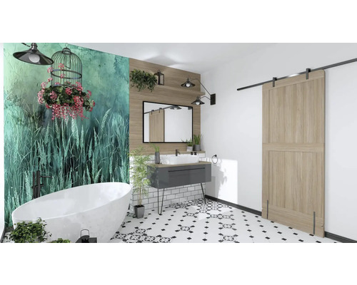 Jungborn badkamerspiegel 100x80x2 cm, lijst zwart mat