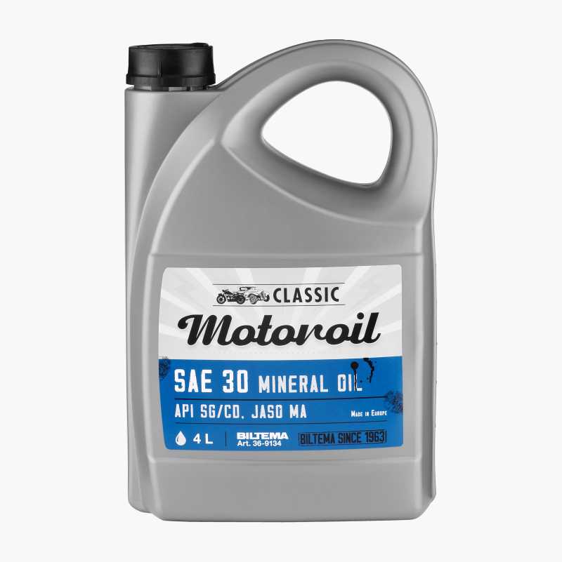 Motorolje til veteranbiler SAE 30, 4 liter