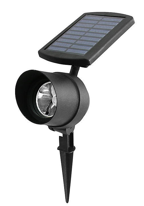 Spot à piquer solaire Bridger LED intégrée 40lm 0.5W IP44 GoodHome noir
