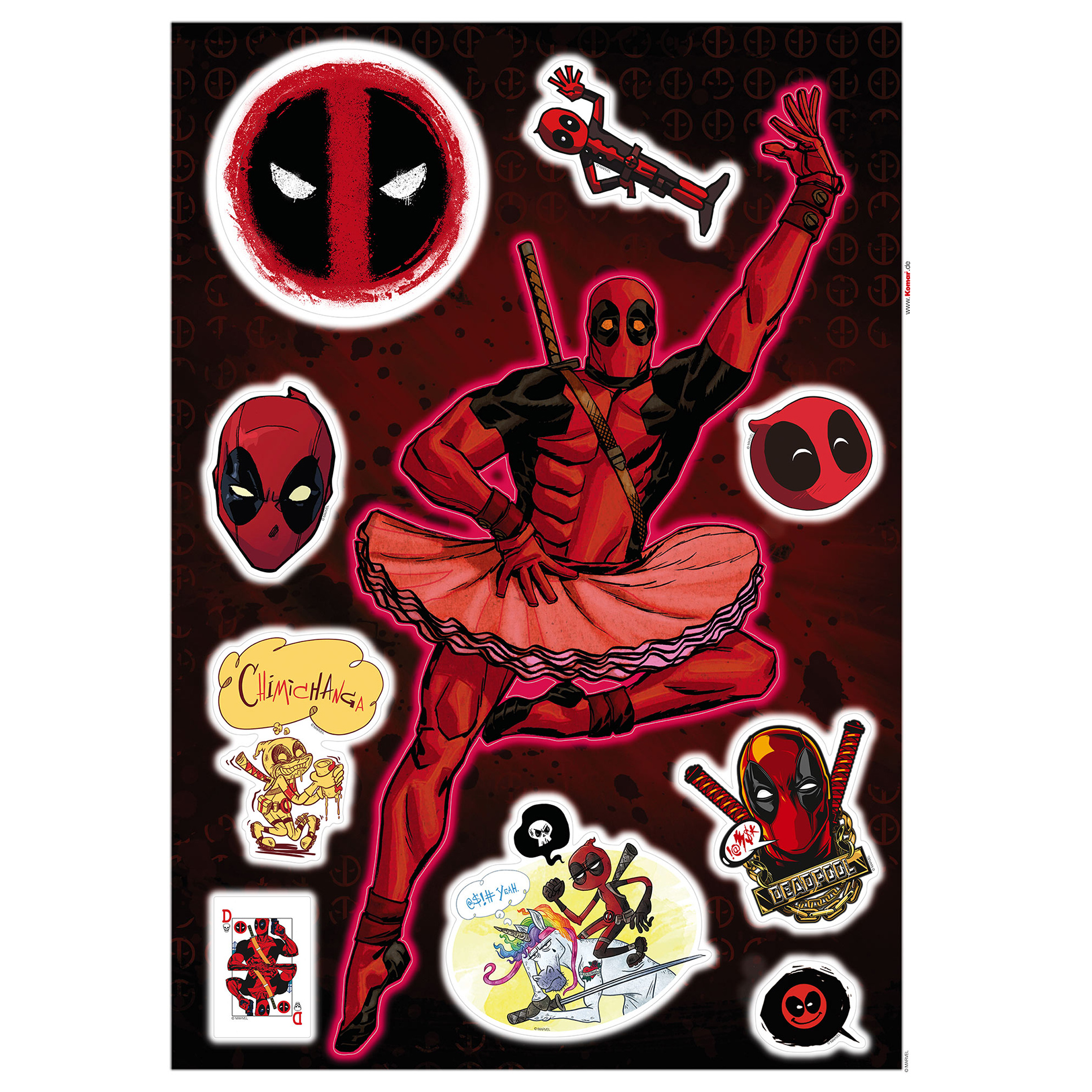 Wandtattoo DEADPOOL DERPPOOL - 50x70 cm