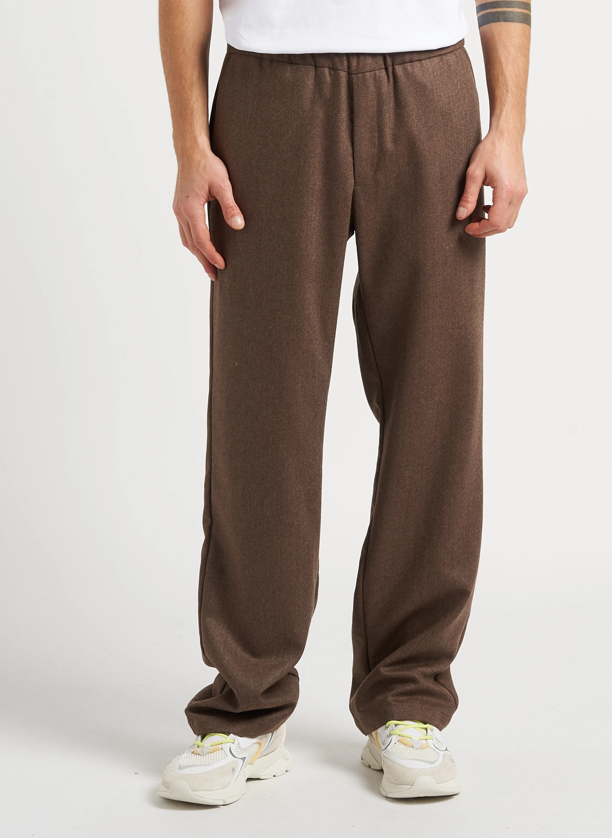 PARSH MARZ - Pantalon droit en laine vierge | Marron
