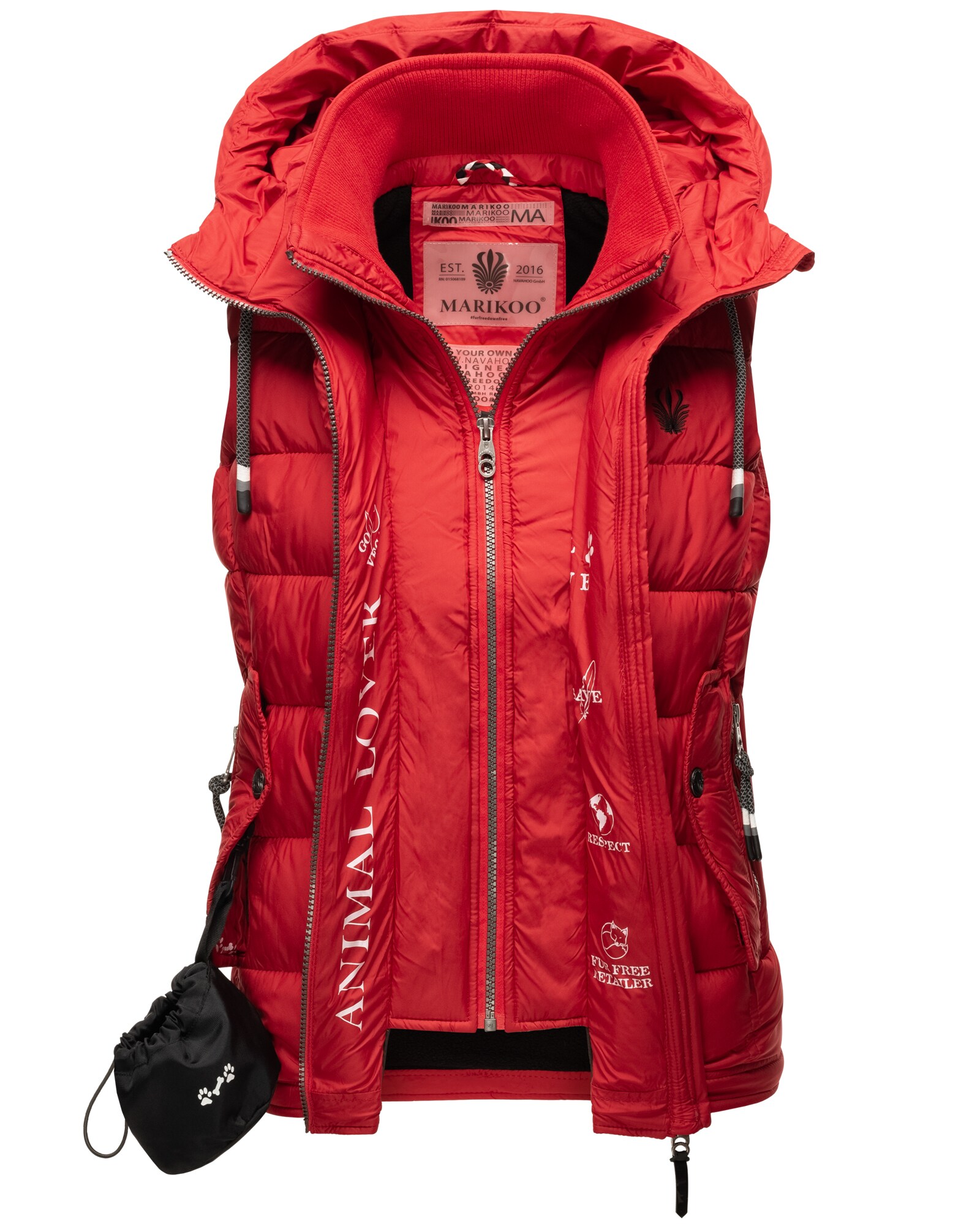 MARIKOO Damen Outdoor Steppweste inklusive Leckerlie-Beutel Taisaa