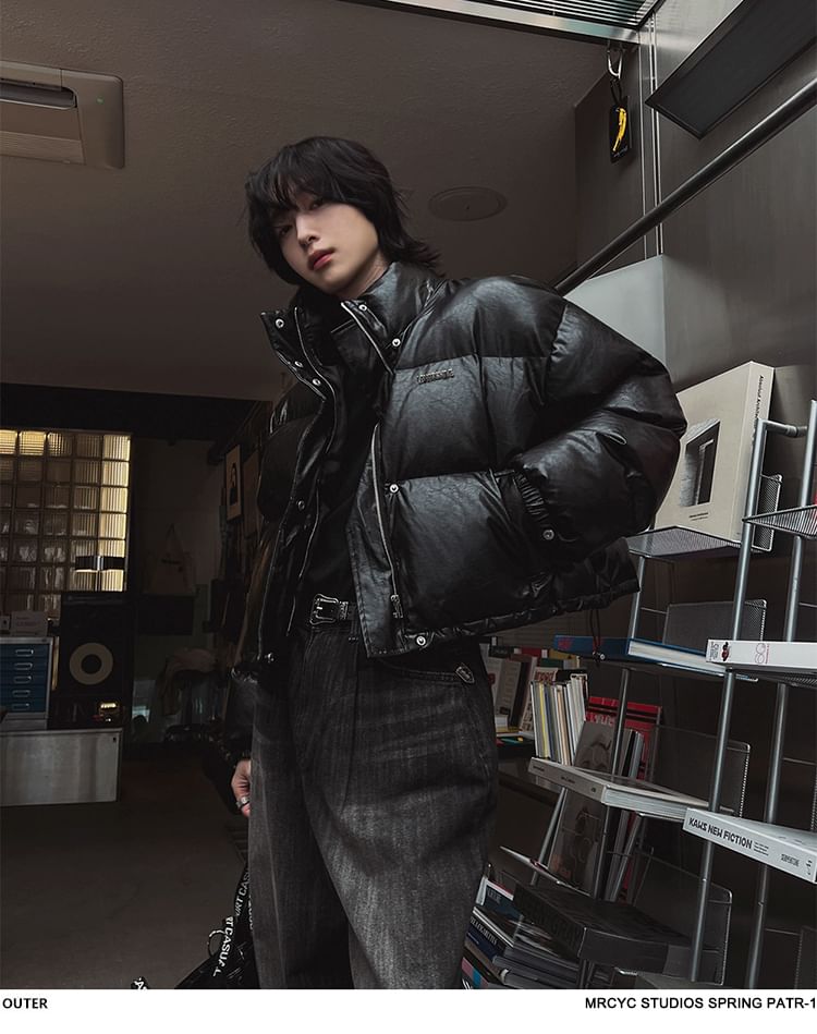 MRCYC - Effen cropped pufferjack met rits