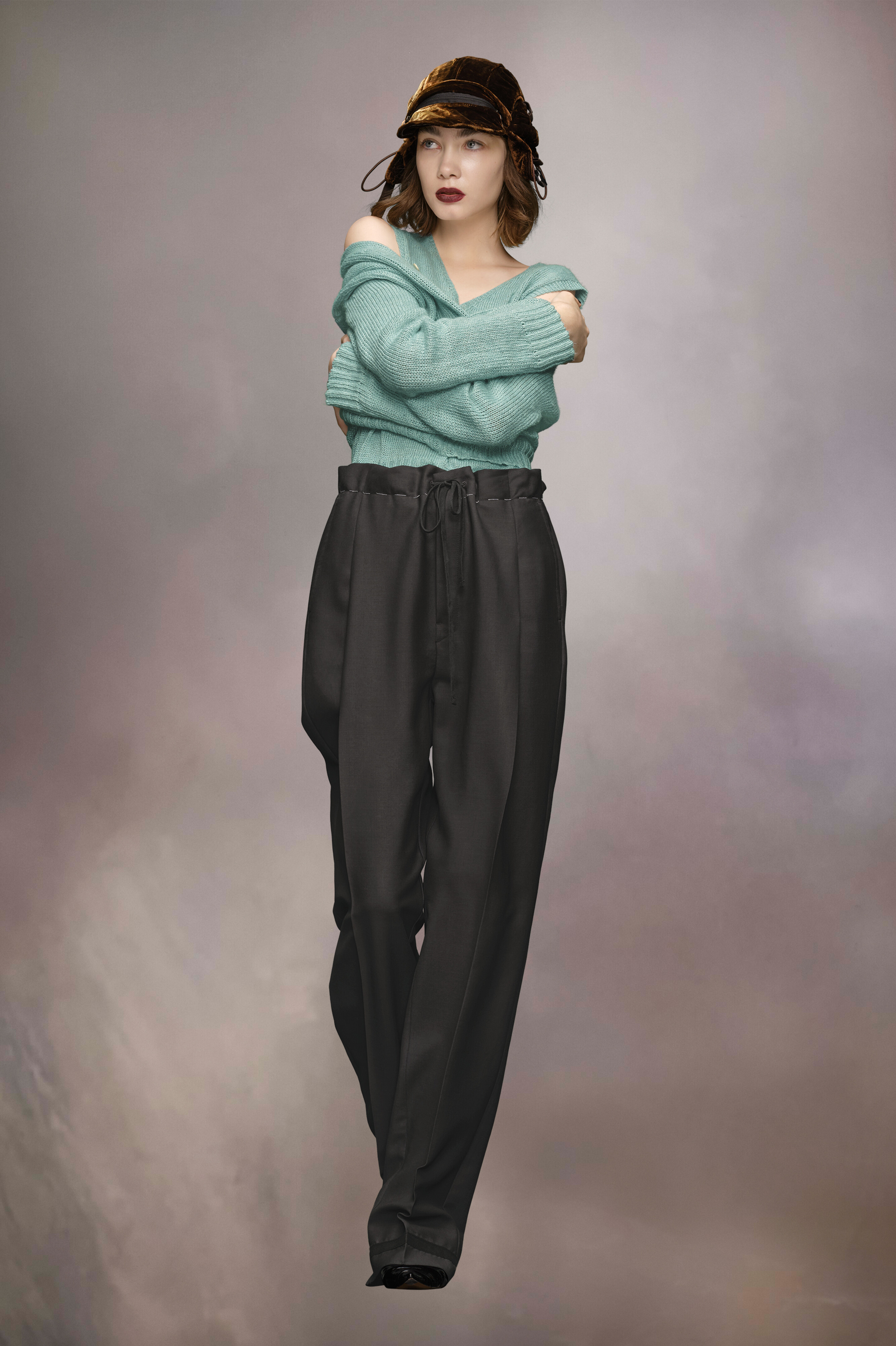 Pantalon en mohair Bleu