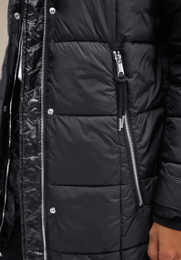 Wintermantel mit Kapuze - Black