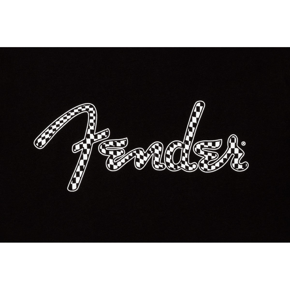 Fender Spaghetti Wavy Checker Logo T-shirt, Black, M