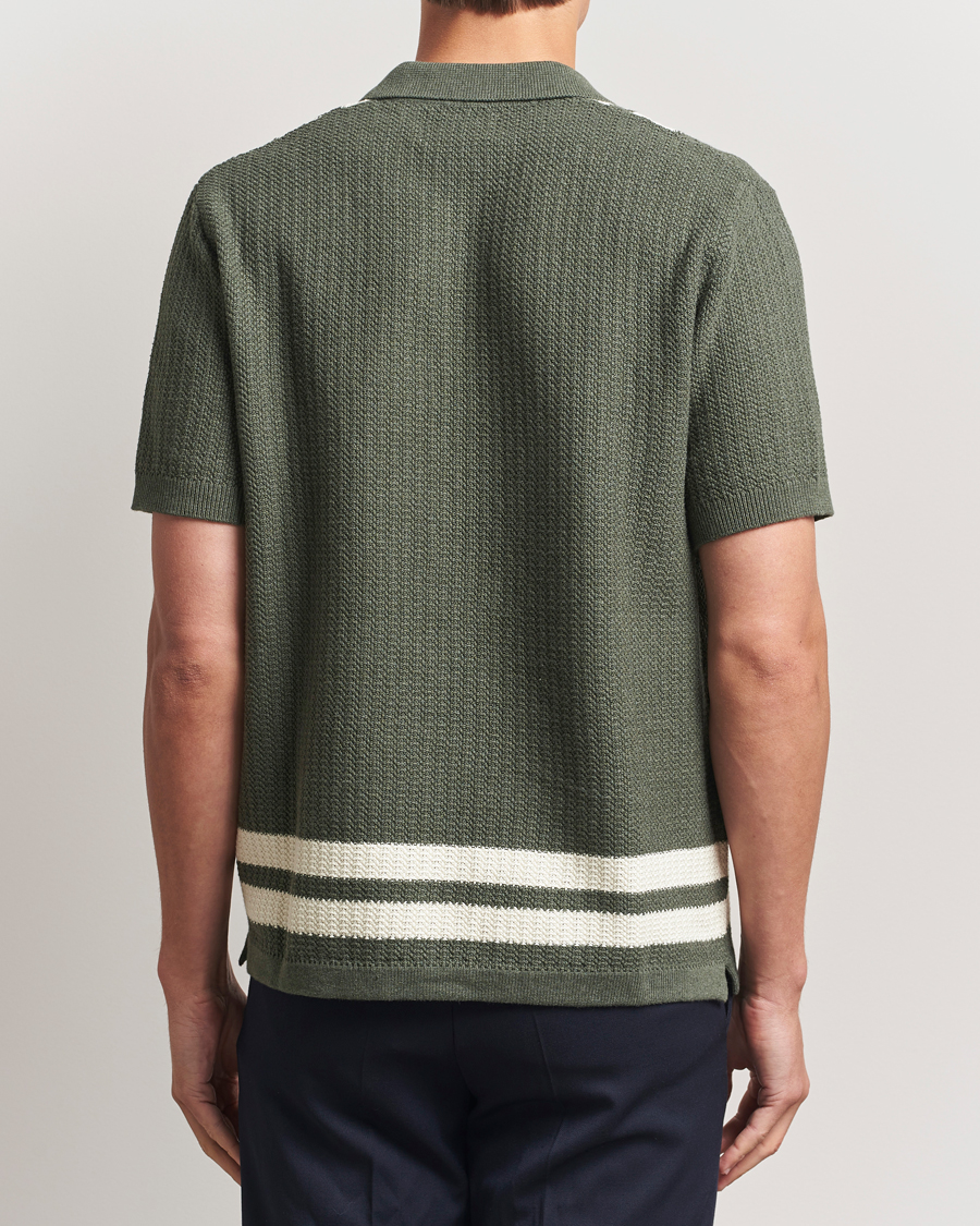 NN07 Ares Knitted Short Sleeve Shirt Croc Green