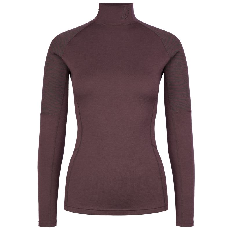 johaug elevate uld half zip langaermet baselayer t shirt dame 343 210666 brownish red