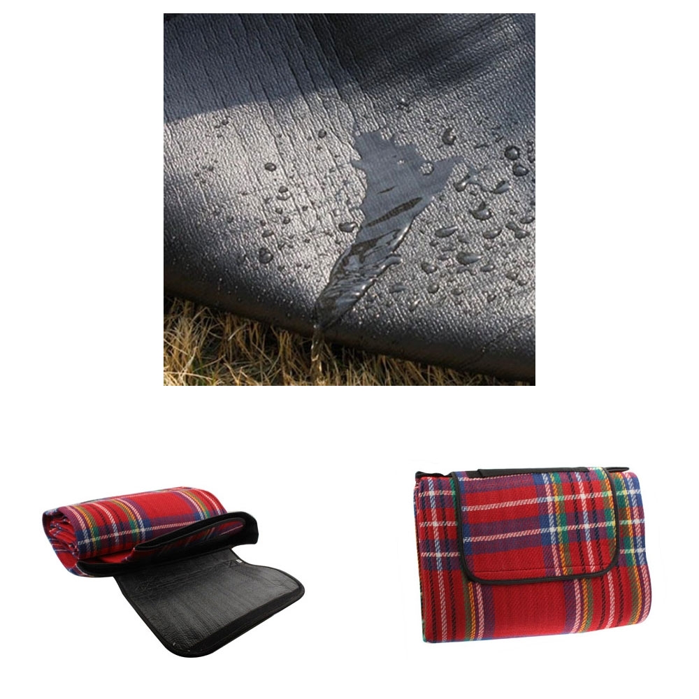 (200x150cm) Wasserfeste Outdoor Picknick Decke mit Tragegriff - Rot