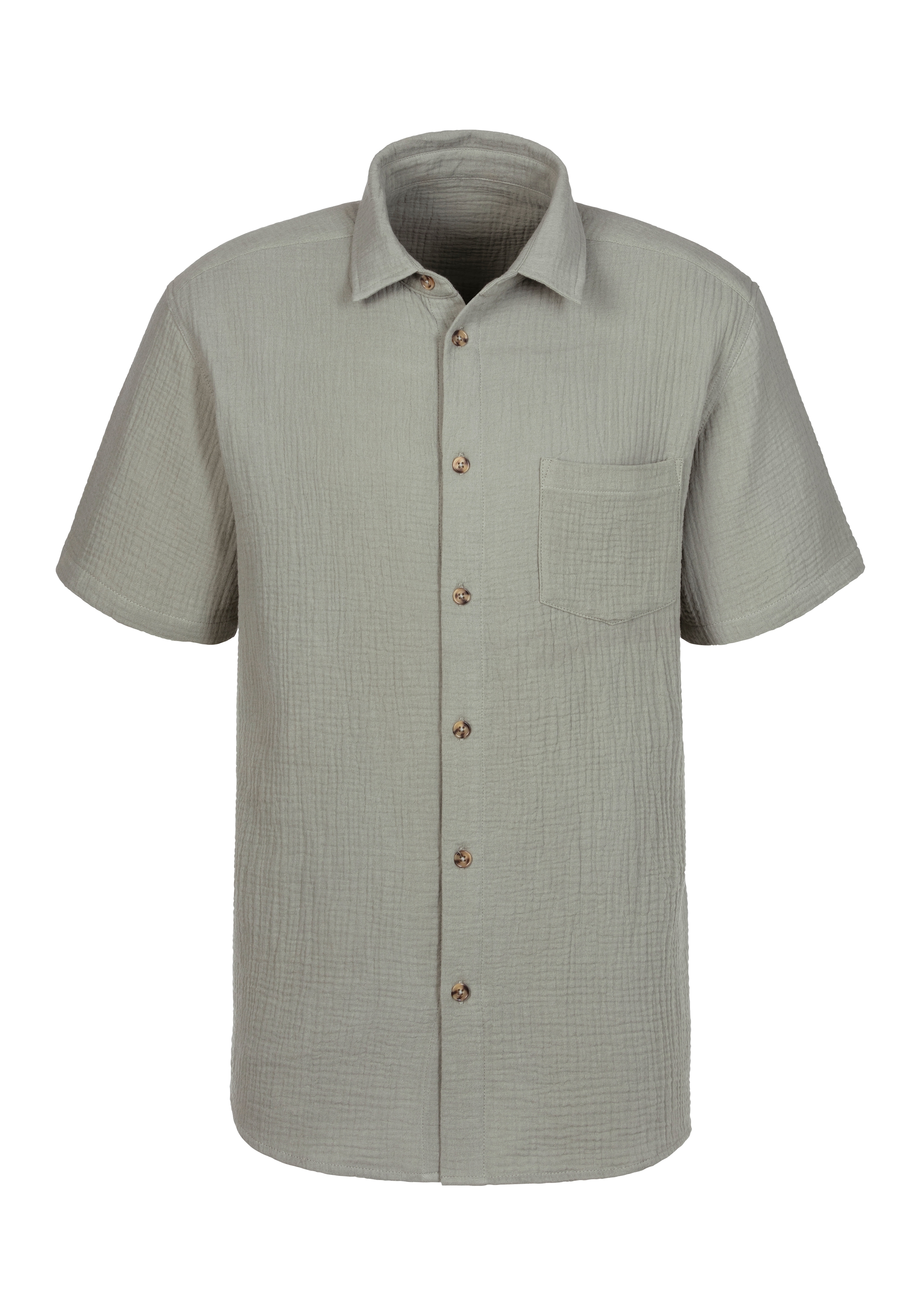 Beachtime Kurzarmhemd »Regular fit« Kurzarm, Freizeithemd aus Musselin-Ware