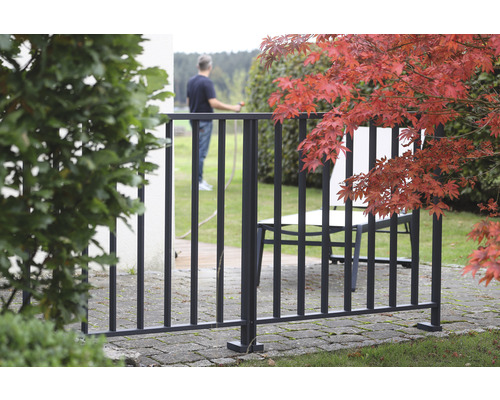 Pertura Triton antraciet L-vormige aluminium leuning complete set voor vloermontage, 2,5 m