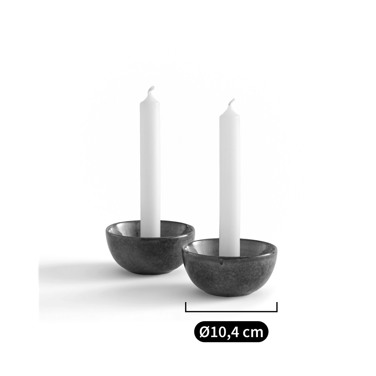 LA REDOUTE INTERIEURS<br>Conjunto de 2 castiçais de cerâmica, Nelina