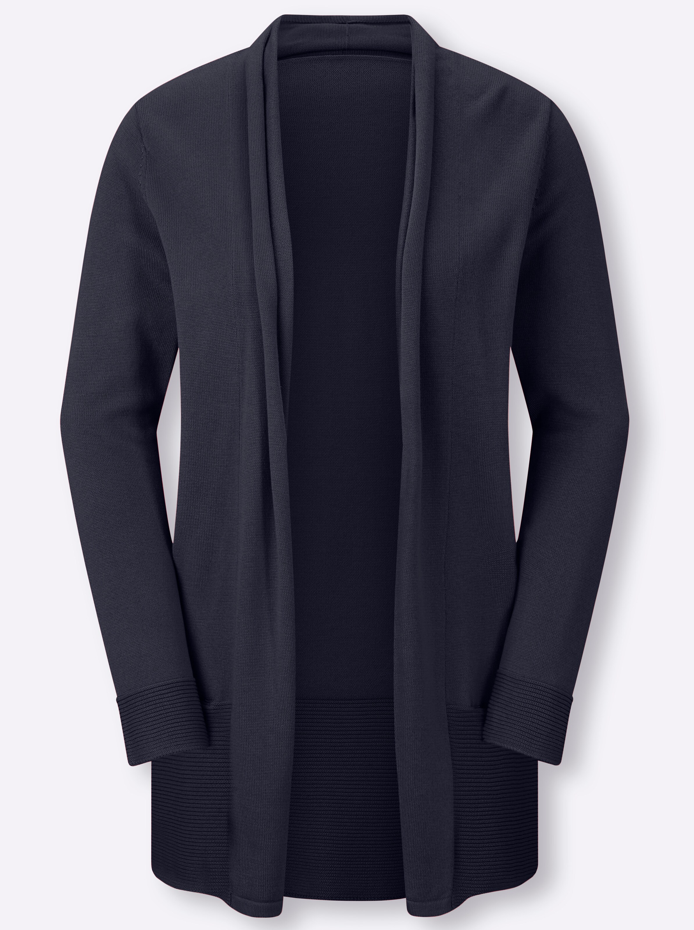 Longstrickjacke in marine