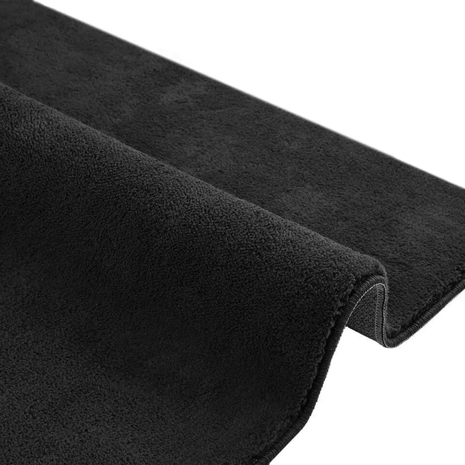 tectake® Kortpolig vloerkleed Soft Zone 140 x 200 cm - Zwart
