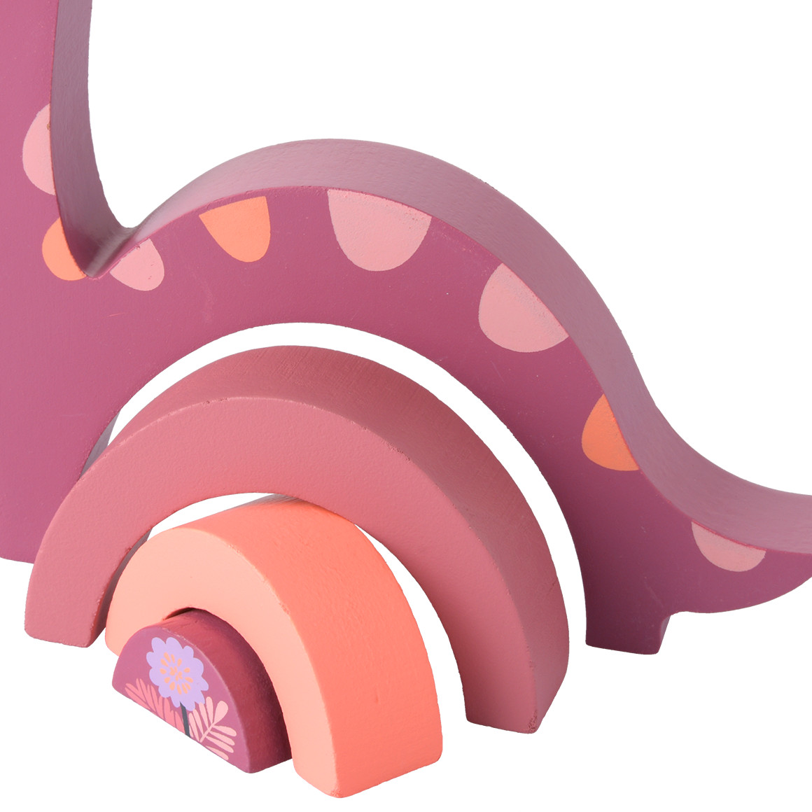 Stapelbogen in Dino-Form dunkelrosa / rosa
