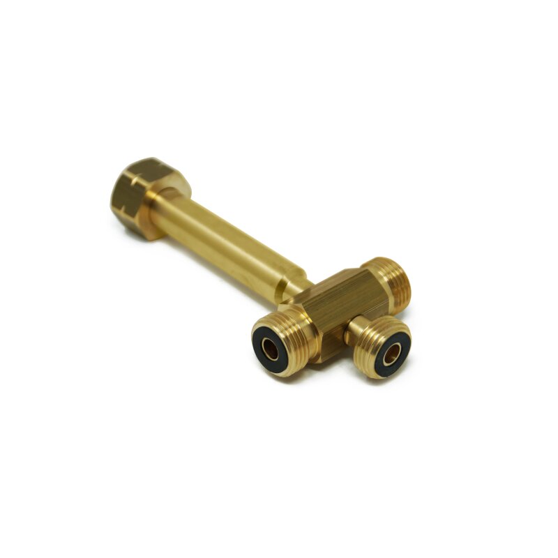 Verteiler 3-fach mit Anschlussgewinde Kleinflasche G.12 = W21.8 x 1/14 LH