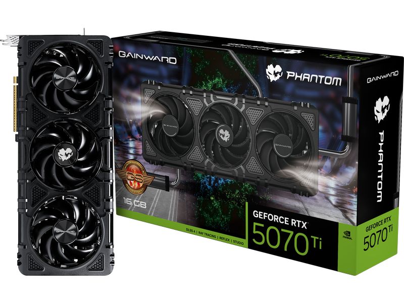 Gainward Grafikkarte RTX 5070Ti Phantom GS 16 GB Gamer-Grafikkarte mit 16 GB GDDR7-Speicher, ermöglicht Auflösungen bis zu 8k